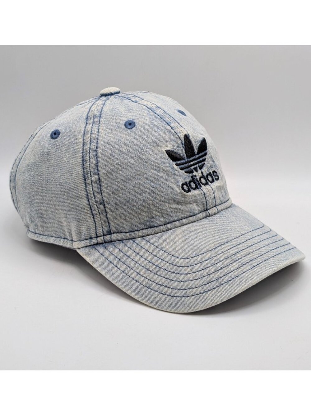 Adidas Unisex Light Blue Denim Hat Cap Workout Running Retro Y2K 90s Tennis Golf